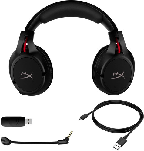 Imagen 5 de 5 de Auriculares gamer inalámbricos HyperX Cloud Flight HX-HSCF negro con luz rojo LED