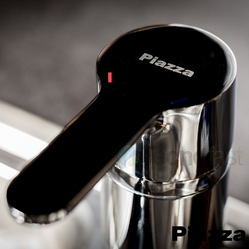 Griferia Cocina Mesada Monocomando Piazza Yvon 40mm Cromado Color Plateado