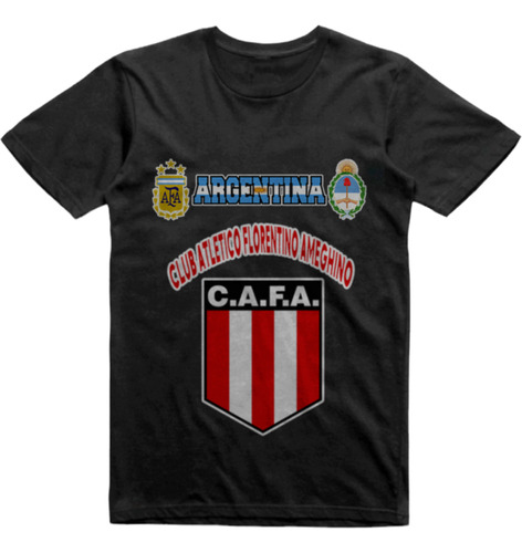 Remera Algodon Negra Florentino Ameghino Comodoro