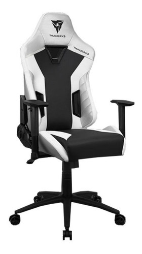 Cadeira de escritório ThunderX3 TC3 gamer ergonômica  all white com estofado de couro sintético