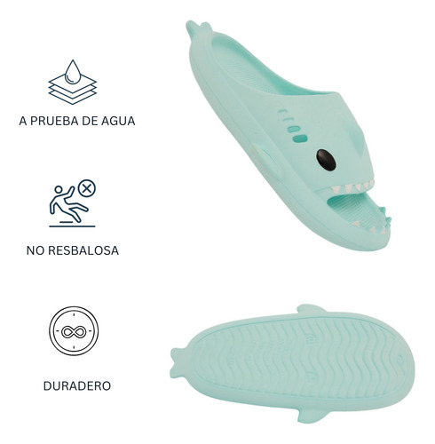 Sandalia Dama Tiburon Shark Viaje Playa Colores Chancla Cool