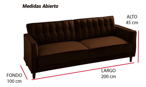 Sofa Cama Ninatzin Chocolate Mueble Sofas Sillon Pieza Salas