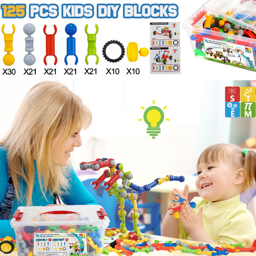 Kit De Bloques De Construcción Afomida Stem Toys 125 Unidade
