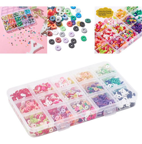 Juego De Cuentas Espaciadoras Redondas Y Planas De B B 6 Mm