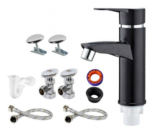 Kit Juego Llave Mezcladora Grifo Monomando Lavabo Baño Lujo