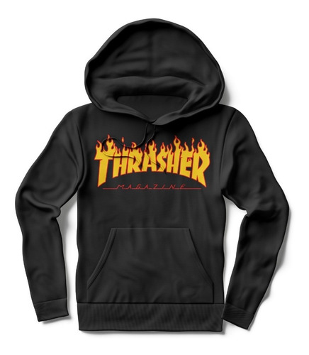 Buzo Algodón Canguro Unisex Calidad Premium Thrasher Fuego