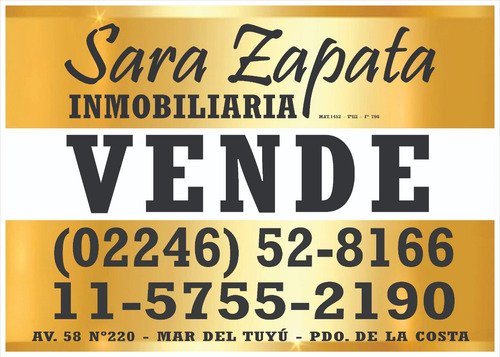Calle 7 Esq 64 Mar Del Tuyú - Se Vende Lote Excelente - Sara Zapata Inmobiliaria