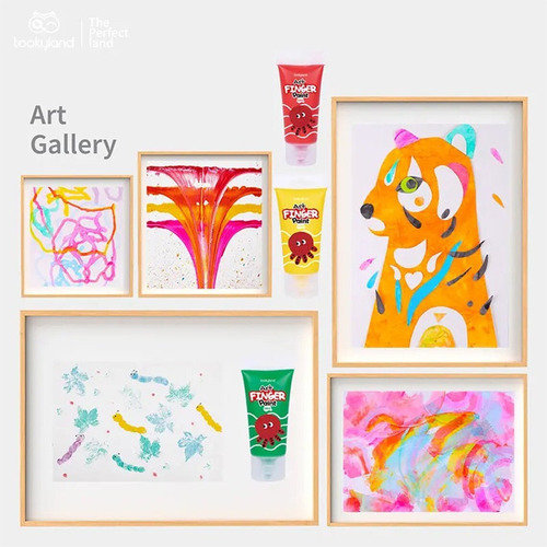 Set X12 Colores Pinturas Artísticas Para Dedos Lavable Niños