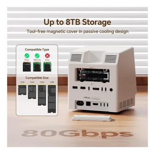 Wokyis M5 Retro Dock Station Para Mac Mini M4 Pro, Caja Ssd