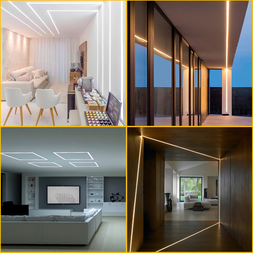 Sanlucca S4735 perfil slim para fita led embutido branco 2 Metros 3cm Luz Depende Da Fita