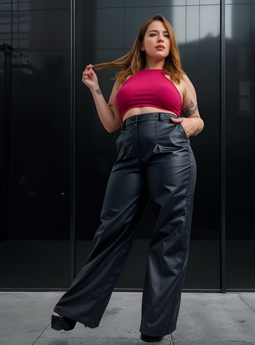 Pantalón Vestir Talles Grande Sastrero Especial Mujer Palazo