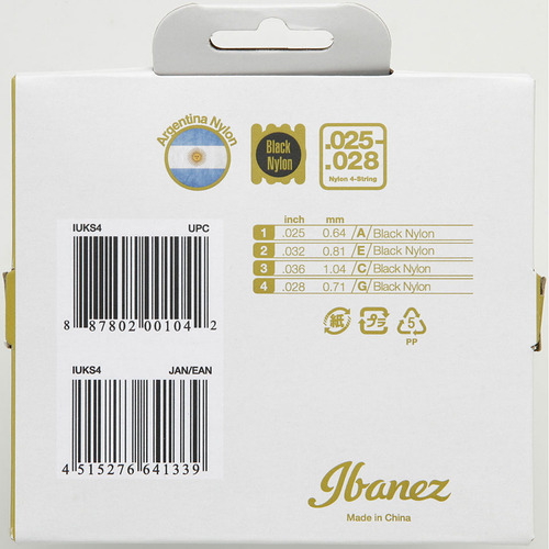 Set De Cuerdas Ukelele Nylon Ibanez Iuks4