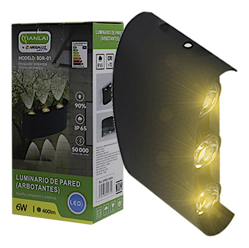 Lampara Led Luminaria Arbotante Para Pared Ahorrador 6w