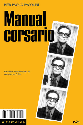 Manual Corsario, De Pasolini, Pier Paolo. Editorial Altamarea Ediciones, Tapa Blanda En Español