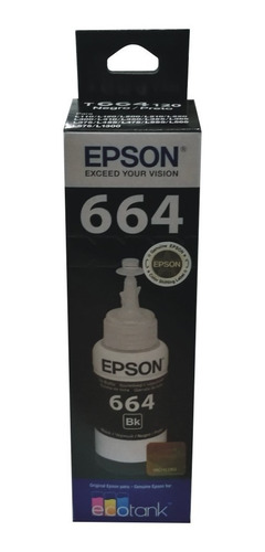 Tinta Epson 664 Original L200 L210 L355 L555 L575 Negro