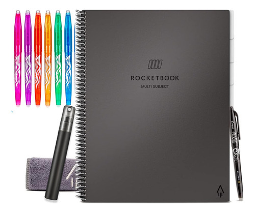 Cuaderno Rocketbook Reutilizable Multi Materia + 6 Lapiceros
