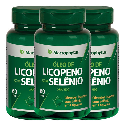 Kit 3x Licopeno + Selenio Softgel 500mg 60cps Macrophytus