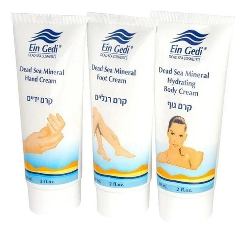  Kit Do Mar Morto, Creme De Mão, Pé E Creme Para O Corpo