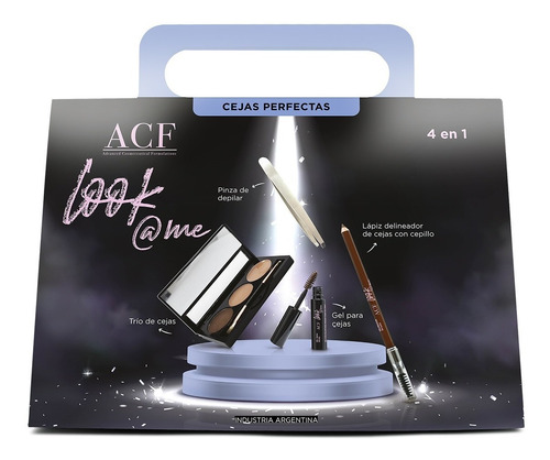Imagen 1 de 10 de Set Maquillaje Delineador Pinza Acf Look @me Cejas Perfecta