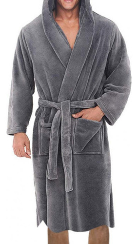 Bata De Dormir Elegante Con Capucha Para Hombre, Bata De Bañ