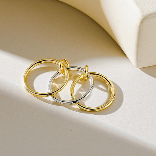 Anillos Apilables Chapados En Oro De 14 Quilates