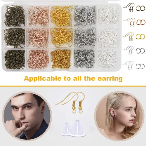 Eutenghao Ganchos Para Aretes Para Hacer Joyas, 1905 Piezas