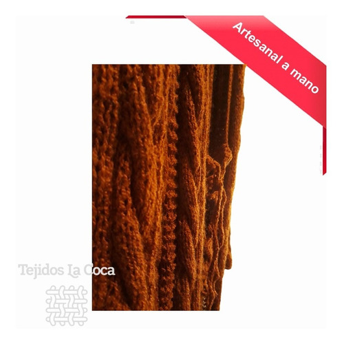 Imagen 6 de 7 de Saco Largo Liviano De Lanilla Tejido A Mano Con Trenzas - 75