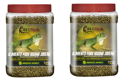 Combo Alimento Iguana Juvenil Vitaminas Y Minerales 2 Pzas
