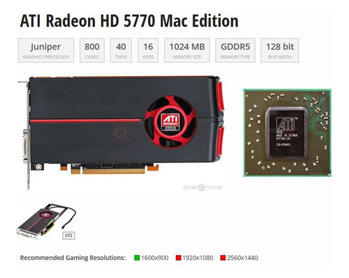 Tarjeta De Video Ati Radeon Hd 5770 Mac Edition (Usado)
