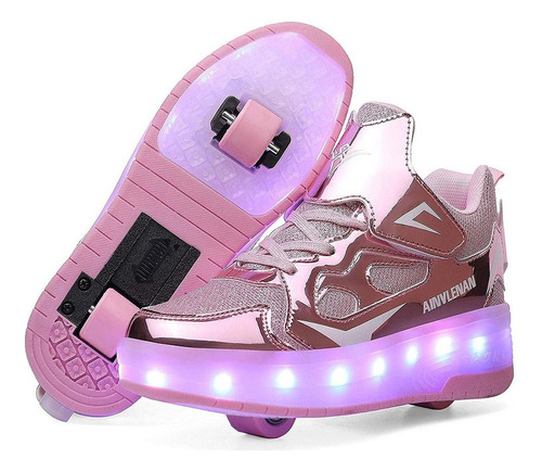 Zapatos For Niños Con Luces Led, Patines Con Ruedas