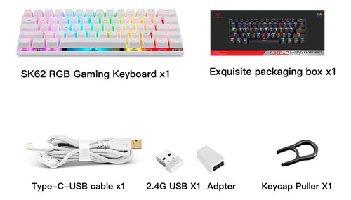 Teclado, Teclado, Unidad Bt Sk62, Portátil, Inalámbrico, Par
