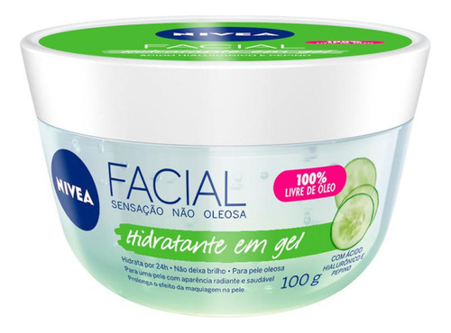 Gel Hidratante Facial Nivea Ácido Hialurônico E Pepino 100g