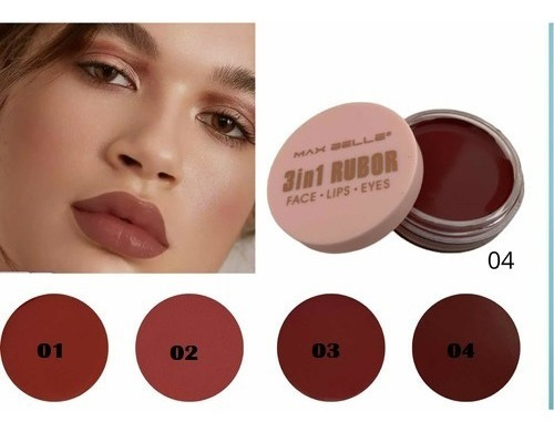 Rubor Blush En Crema Multifuncional 3en1 Maquillaje Natural