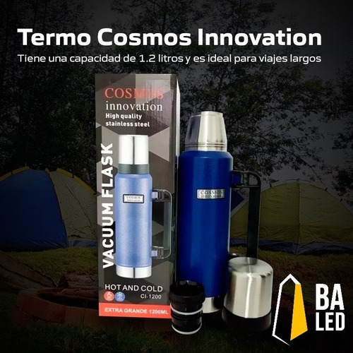 Imagen 6 de 10 de Termo 1.2 Litros Acero Inoxidable Pico Cebador Mate Cuotas