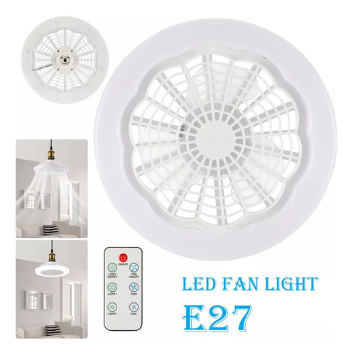 Ventilador Techo Lámpara Dimmable Led Luz 30w Control Remoto