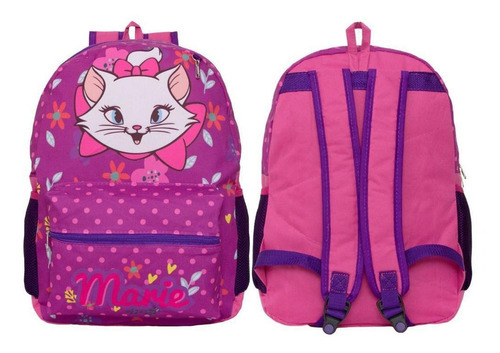 Mochila Feminina Infantil Gata Marie Costa Roxa Resistente