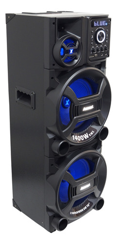 Caixa Som Amplificada Bluetooth 1400w Rms Led 2 Microfone