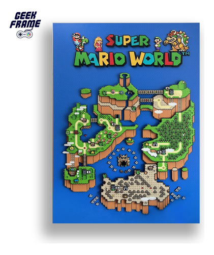 Cuadro Super Mario World En 3d - 50x70 Cm -