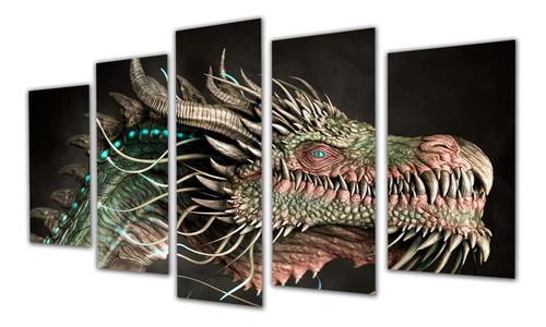 Cuadro 60x100cm Dragon Realista Ilustracion Digital