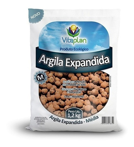 Argila Expandida Média Vitaplan Produto Ecológico 1,2 Kg