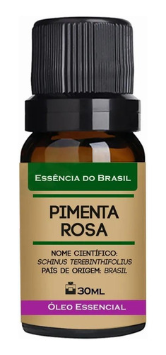 Óleo Essencial Pimenta Rosa 30ml - Puro E Natural