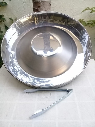 Imagen 4 de 10 de Comal Choricero, 60 Cm Acero Inoxidable 430 Taquero Vendelon