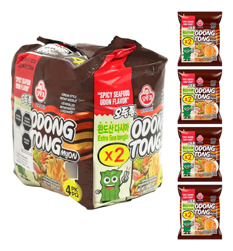  Sopa Ottogi Odong Tong Ramen Coreano Multibolsa 4 Pcs 120g