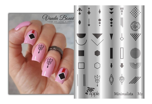 Imagem 3 de 7 de Kit Placas E Carimbos De Unhas Minimalista Grátis 3 Esmaltes