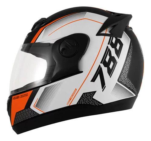 Casco Integral Negro/blanco/naranja M -aprobado- Biela Motos