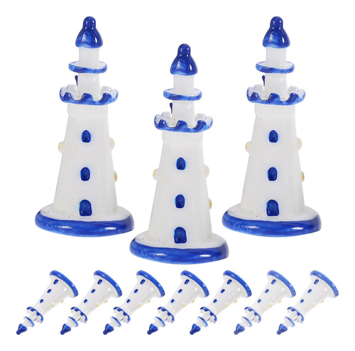 Figuras En Miniatura Mini Lighthouse Suculents, 10 Unidades