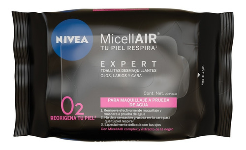 Imagen 1 de 7 de Toallitas Desmaquillantes Nivea Expert Piel Sensible 25 Pzas