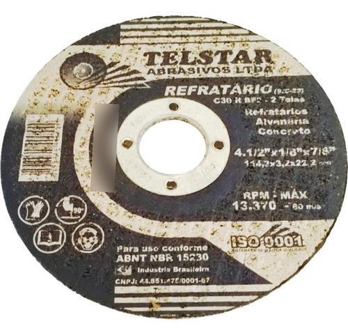 Disco Refratario Telstar 4.1/2 X 1/8 X 7/8 302207 - Kit C