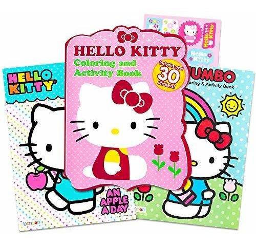 Hello Kitty Set De 3 Jumbo Para Colorear Y Libros De Activi
