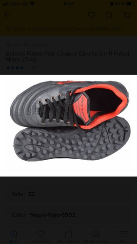 Botines Papi Futbol,niños,niñas,nittro Negro 27/34,envios!!!